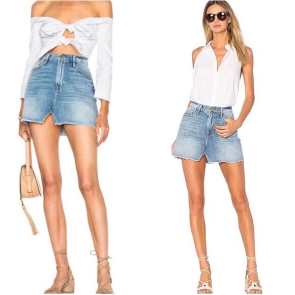 Frame Le Mini Split Front Denim Skirt - Picture 9 of 9